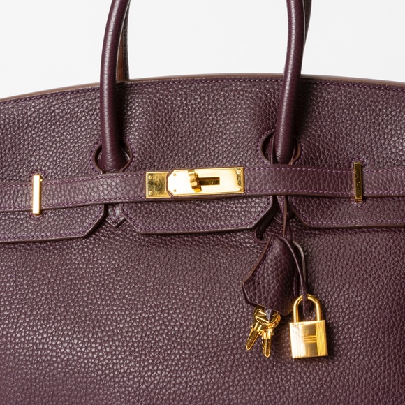 HERMES Raisin Togo Birkin 35cm Gold Hardware - Picture 5 of 11